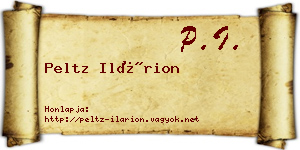 Peltz Ilárion névjegykártya